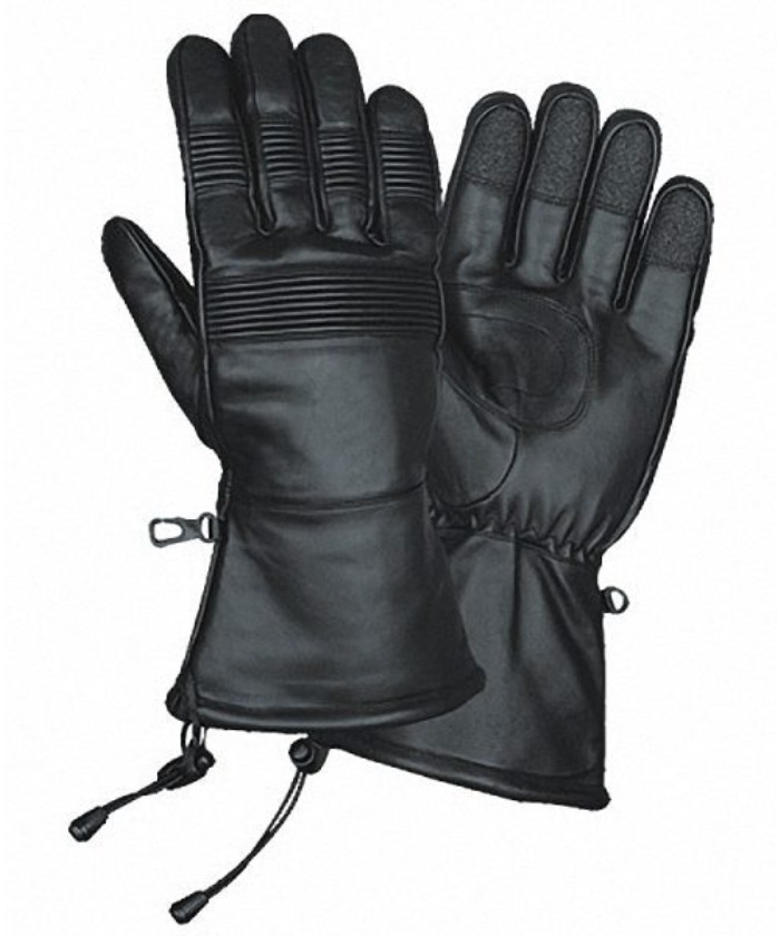 Men’s Leather Motorcycle Gauntlet Gloves HI294 — Riding Gloves, Hasbro Leather