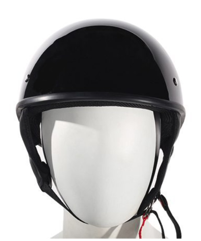Shiny Black – Low Profile; DOT Approved — Helmets, Hasbro Leather