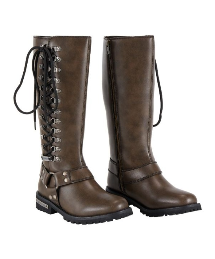 Women’s Frontier Rider Knee-High Motorcycle Boots — Women's Boots, Hasbro Leather