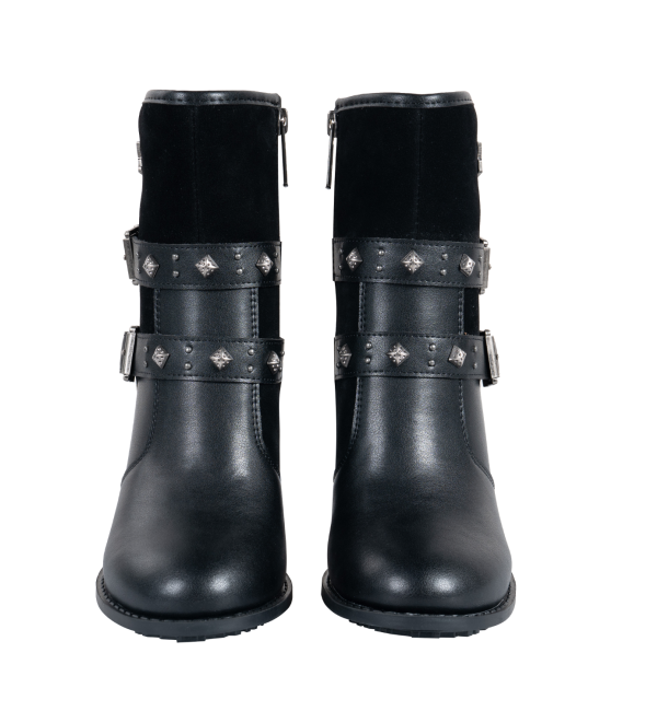 Women's Midnight Rider Heeled Motorcycle Boots - Image 3