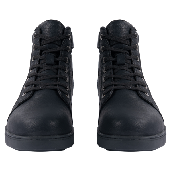 Alternative view of Men's Biker Boots with Ankle Straps & Ring — Black