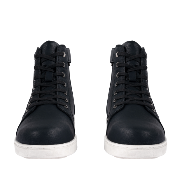 Men's Biker Boots with Ankle Straps & Ring — White - Image 5