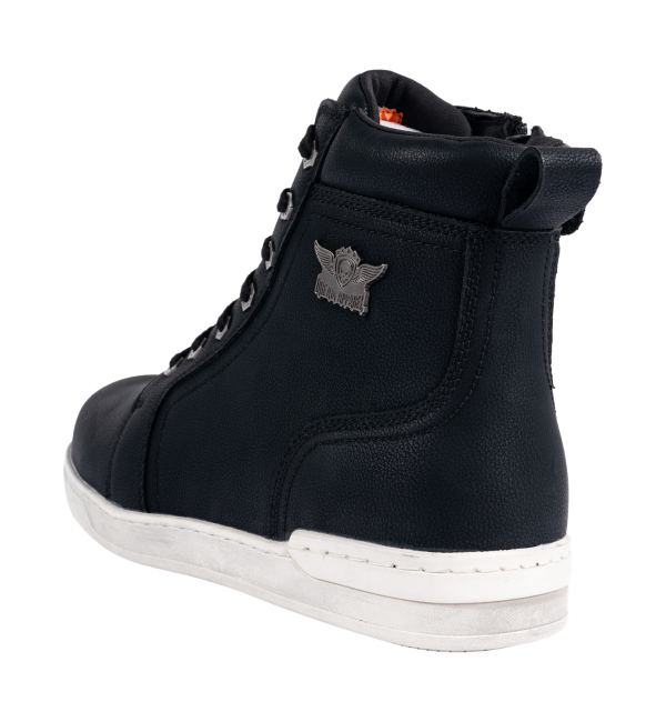 Alternative view of Men's Biker Boots with Ankle Straps & Ring — White