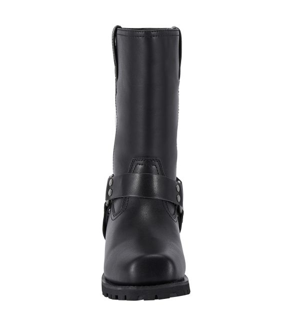 Men's Mid-Calf Square Toe Waterproof Biker Boots — Black - Image 6