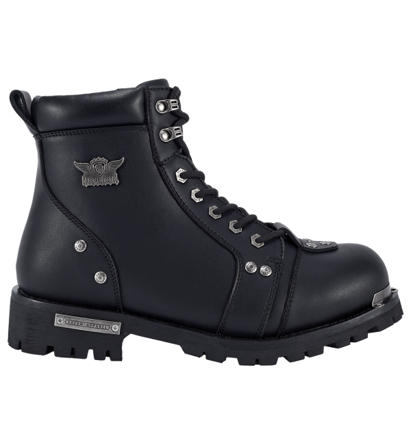 Men's Waterproof Motorcycle Riding Boots — Black Side Zipper Low Heel - Image 6