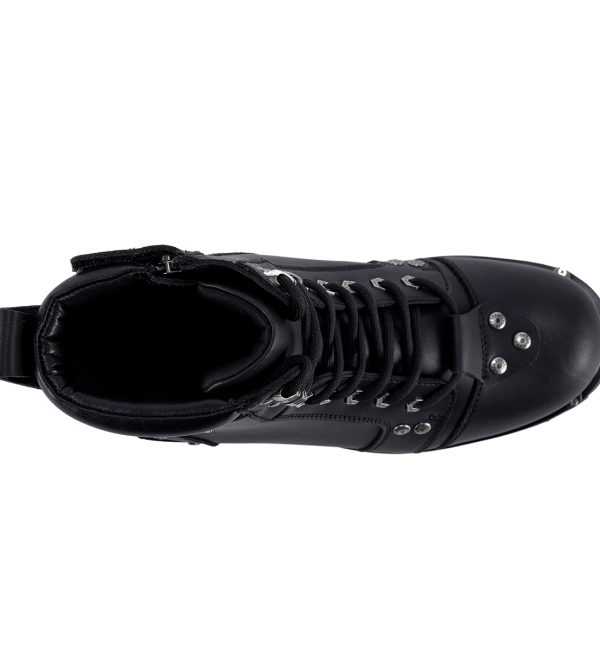 Men's Waterproof Motorcycle Riding Boots — Black Side Zipper Low Heel - Image 5