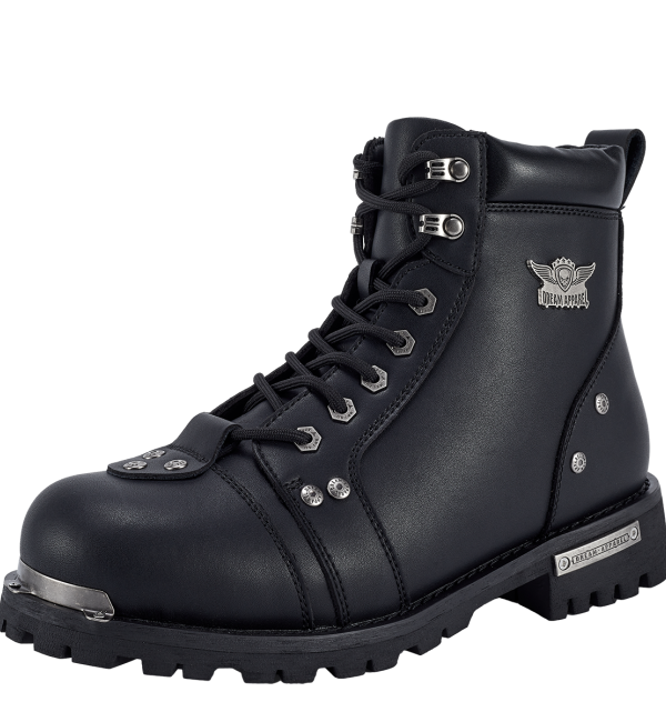 Alternative view of Men's Waterproof Motorcycle Riding Boots — Black Side Zipper Low Heel