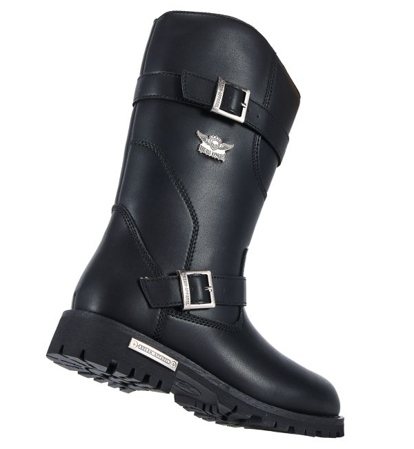 Men's Classic Motorcycle Biker Boots — Black - Image 3