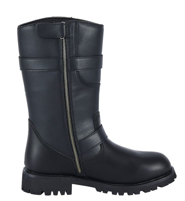 Men's Classic Motorcycle Biker Boots — Black - Image 4