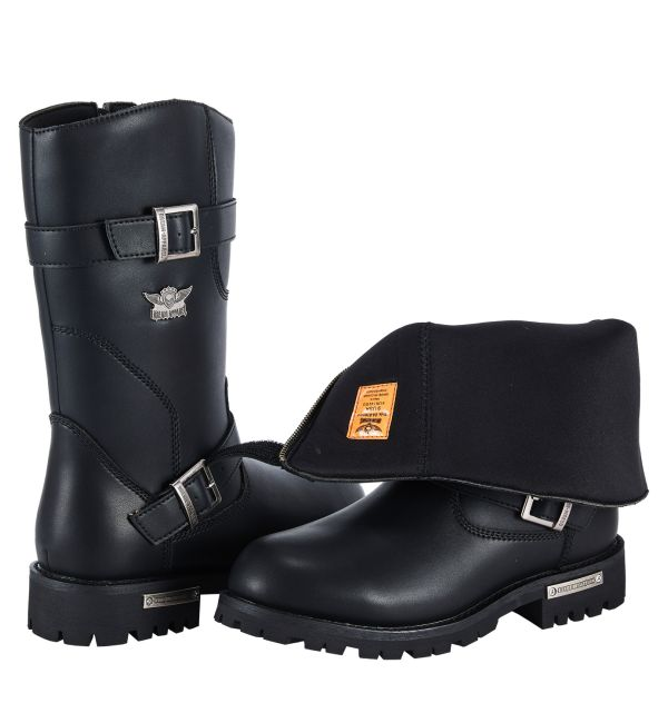 Men's Classic Motorcycle Biker Boots — Black - Image 6