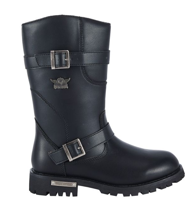 Men's Classic Motorcycle Biker Boots — Black - Image 7