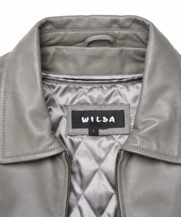 Women’s Grey Lambskin Leather Jacket – Soft & Lightweight - Image 7