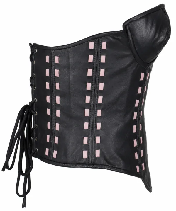 Alternative view of Women's Black Leather Corset with Bra Cups