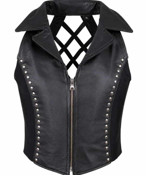 Women's Halter Top With Collar & Studs